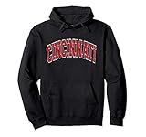 Cincinnati Ohio Varsity Style Text Pullover Hoodie