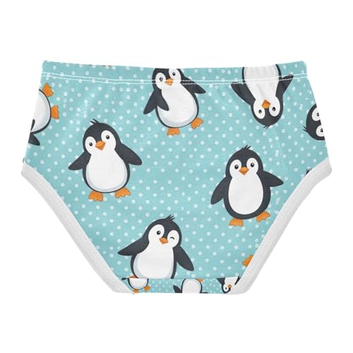 Girls Panties, Cute Cartoon Penguins Toddler Girl Briefs, Cotton Girls Underwear, 2T–8 Years2