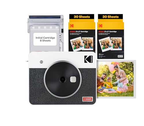 KODAK Mini Shot 3 Retro 4PASS 2-in-1 Instant Digital Camera and...