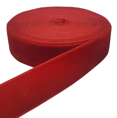 Image of 10 Yards Velvet Ribbon Spool (Red, 1 inch)