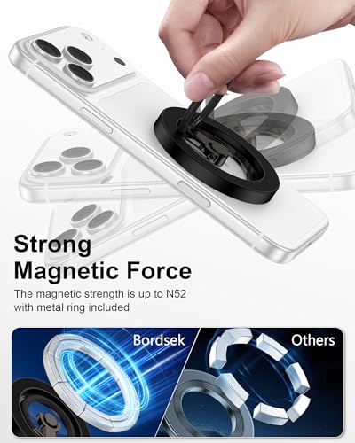 Image of Magnetic Phone Grip for Magsafe Stand,Dual-Sided Magnetic Phone Ring Holder | 360 Rotatable Cell Phone Grips Mag Safe Kickstand Accessory for iPhone 17 /16 /15 /14 /13 /12, Samsung, Android, Mag Car Mount