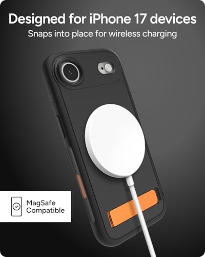 Image of ZAGG Sedona Snap Case with Kickstand for iPhone Air - Flood Black, Drop Protection (13ft /4m), Multi-Layer Protection, with Camera Button, MagSafe Phone Case with Impact-Absorbing Bumpers