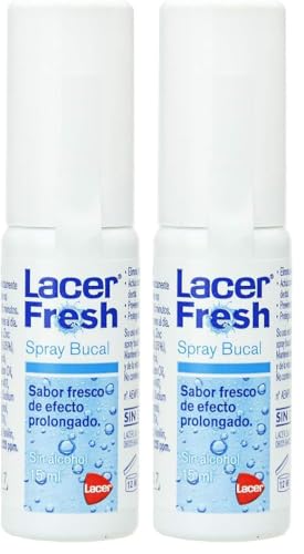 LACERFRESH - Spray Bucal 15ml, Antiplaca Dental, Previene la Caries, Protege las Encias, Enmascara el Mal Aliento, Boca Fresca, Sana y Protegida, Efecto Prolongado (Paquete de 2)