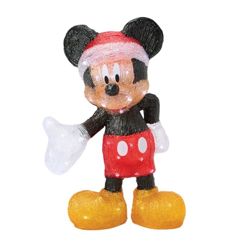 Department 56 Disney Mickey Mouse Standing Illuminated Santa Figure, 52 cm, Multi-Colour