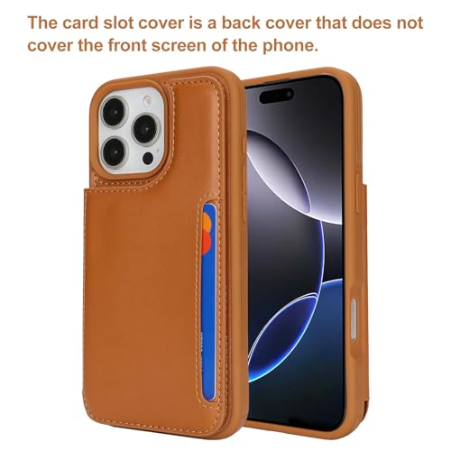Étui de protection iPhone 16 Pro Max en cuir synthétique marron clair