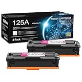 2 Pack 125A Magenta Toner Cartridge (with Chip) | Replacement for HP 125A Work with CP1215(CC376A) CP1518ni(CC378A) CP1515n (CC377A) CM1312nfi MFP(CC431A) CM1312 MFP(CC430A) | CB543A