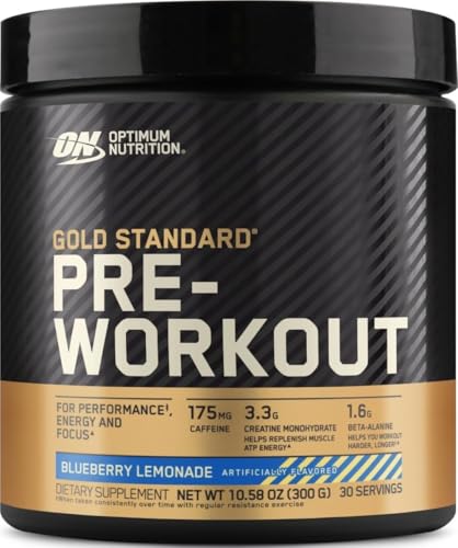 Optimum Nutrition Gold Standard Pre-Workout, Vitamin D for Immune Support, with Creatine, Beta-Alanine, and Caffeine for Energy, Keto Friendly, Blueberry Lemonade, 30 Servings (Packaging May Vary)