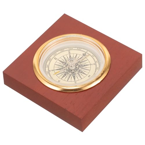 Brújula china tradicional portátil de madera para camping miniatura 1