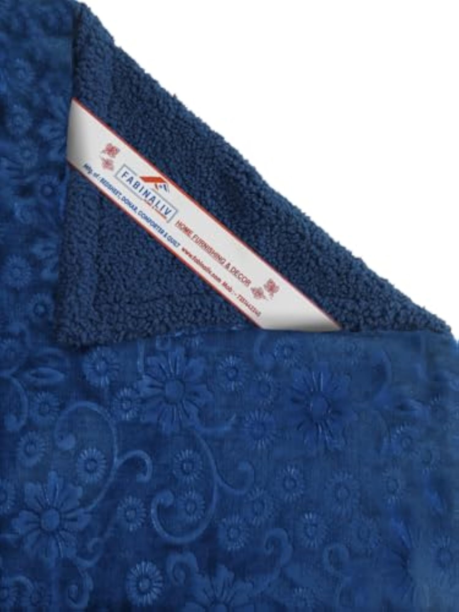 Navy Blue Floral Mild Winter Comforter, 500 GSM