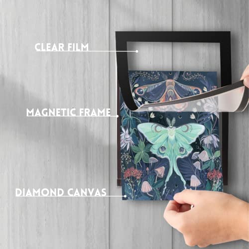 Hibah 4Pack Diamond Painting Frames, Diamond Painting Art Canvas Frames 12" X 16", 30X40Cm Self Adhesive Diamond Magnetic Art Frame, Frames For Wall Window Door Black (4Pc 30X40Cm) #TOP2