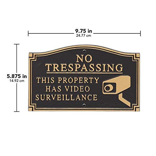 Whitehall Products Statement Plaque, Small Wall/Lawn - No Trespassing This Property Has Video Surveillance/w/Graphic - Made in The USA! by Whitehall - Image 5