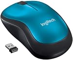 Logitech M185 Wireless Mouse, 2.4GHz with USB Mini Receiver, 12-Month Battery Life, 1000 DPI Optical Tracking, Ambidextrous, Compatible with PC, Mac, Laptop - Blue