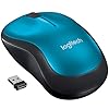 Logitech M185 Wireless Mouse, 2.4GHz with USB Mini Receiver, 12-Month Battery Life, 1000 DPI Optical Tracking, Ambidextrous, Compatible with PC, Mac, Laptop - Blue