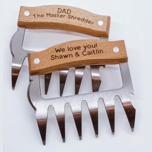 WODORO Custom Personalized Meat Claw Shredders, Set of 2, Dad’s Birthday, Dad BBQ