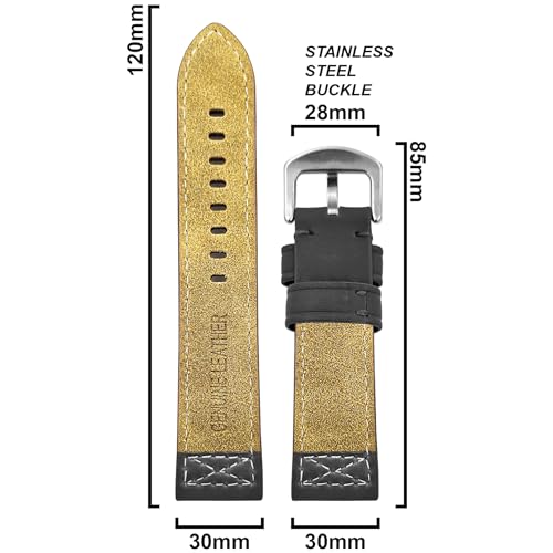 DBLACK ''CROXX'' Leather Watch Straps, Nylon X-Stitch Design Watch
