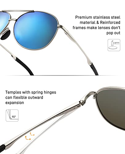 Image of Cyxus Aviator Sunglasses for Men Polarized UV400 Protection 1489 | Anti Glare,Davos Style,Military Pilot Sunglasses,Ideal for Driving Hiking Travel Outdoor Activities