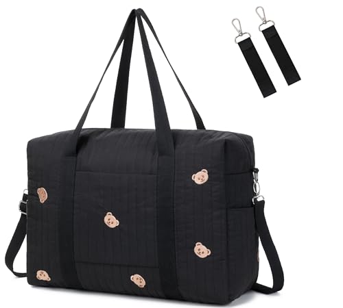 Image of LORADI Diaper Bag Tote with Insulated Pockets and Stroller Hooks for Travel