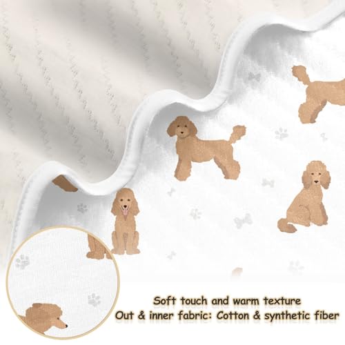 Image of Medium Poodle Baby Swaddle Blanket for Boys and Girls, Muslin Baby Receiving Swaddle Blanket, Soft Cotton Nursery Swaddling Blankets for Newborn Toddler Infant