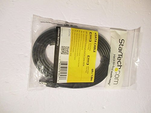 Genuine StarTech 6-Feet Shielded External eSATA Data 7 Pin Plug Cable M/M (ESATA6), New, StarTech Retail Package Item, UPC: 065030818476