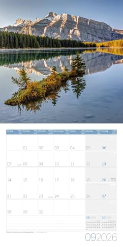 Magie des Lichts Broschürenkalender 2026 - 30x30 - Art12 | Geschmackvoller Landschaftskalender im schlanken Hochformat (aufgeklappt 30x60 cm) | Notiz