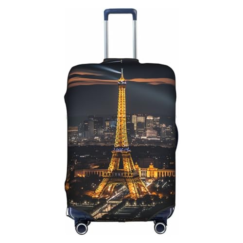 Eiffel Tower Print Travel Elastic Suitcase Luggage Baggage Cover Protector, Washable And Anti-Scratch
