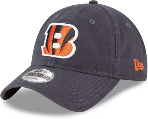 New Era NFL Core Classic 9TWENTY Graphite Adjustable Hat Cap - One Size (US Alpha One Size Cincinnati Bengals)