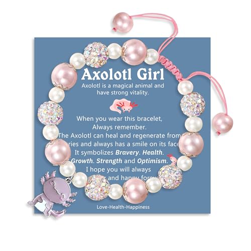 Image of Axolotl Gifts for Axolotl Lovers Birthday Gift Axolotl Necklace Bracelet Kawaii Jewelry for Who Loved Axolotl Easter Basket Stuffers