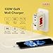 Haribo 100W GaN Wall Charger, 4-Port USB-C & USB-A Fast Charging, PD 3.0 & QC 4+ / 4.0, Compatible with iPhone, Galaxy, Pixel, iPad, Tablets, Nintendo Switch, AirPods