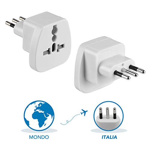 Electraline 70042, Adattatore da Viaggio da Mondo a Italia, Bianco Electraline 70042, Adattatore da Viaggio da Mondo a Italia, Bianco