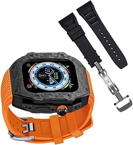 Bracelet montre silicone Apple Watch Series 8 7 6 5 4 SE iWatch rayé 44mm 45mm 49mm