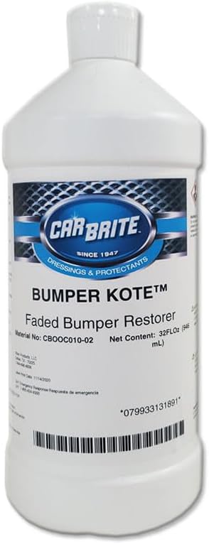 CAR BRITE Bumper Kote, Polymer Gel Formulated to Restore Faded Bumpers and Trim, 32 oz (1)