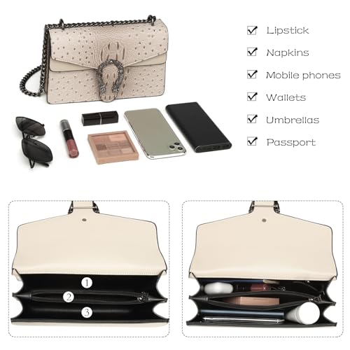 Image of MYHOZEE Crossbody Bags for Women - Snake Printed Clutch Purses Leather Chain Shoulder Bags Evening Handbags