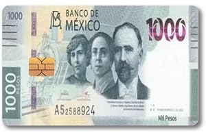Funny Mexican Credit Debit Card Skin Cover Vinyl Sticker (2 Piece) (Billete Mil Pesos)