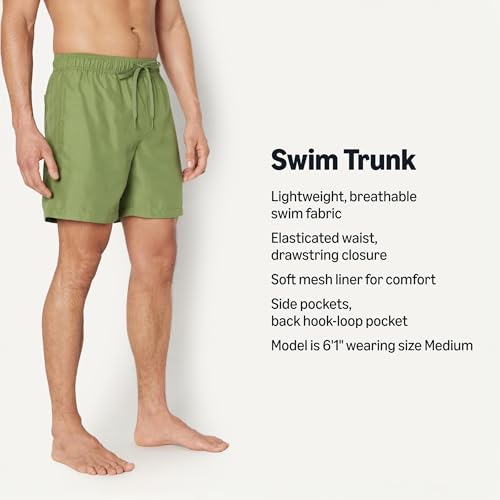 Image of Amazon Essentials Men's Swim Trunks with Mesh Lining, Pockets, Drawstring Closure