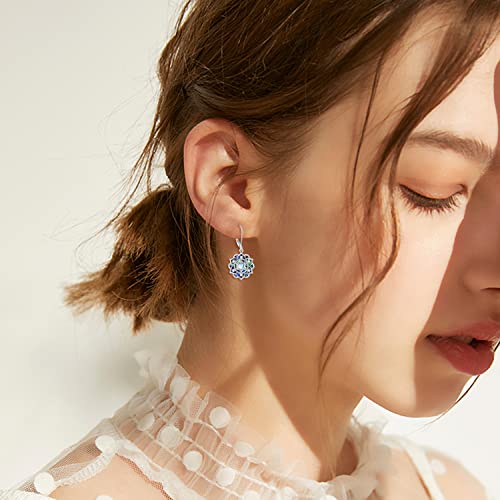 Lotus Earrings Sterling Silver Lotus Flower Dangle Drop Earrings Yoga Jewelry Gifts for Women2