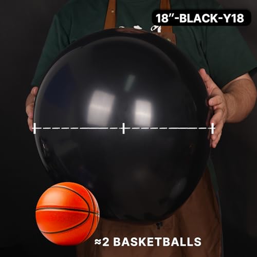 PartyWoo Black Balloons 20 pcs 18 Inch Latex Helium Matte Black Balloons for Baby Shower Birthday Graduation Casino Gaming Anniversary Retirement Pirate Race Car Theme Party Decorations Black-Y18 - Image 5