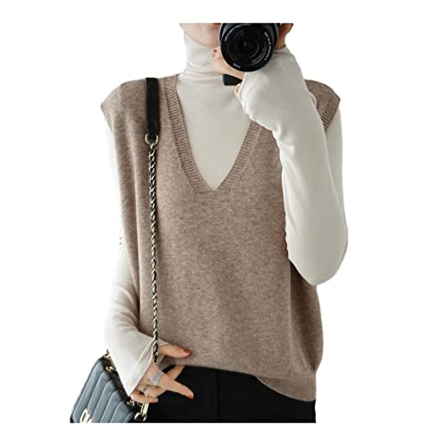 Femmes Solid Pull Gilet Savoule sans Manches V Tabarrer De Sauteur en Tricot en Tricot Gilets Cover