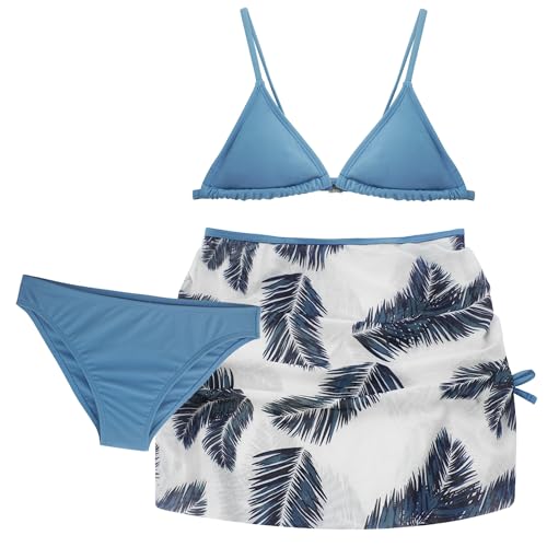 Maillot de bain fille 12 ans 3 pièces avec jupe et haut de bikini natation enfant B5