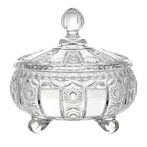 Tarro de vidrio para dulces con tapa, frasco decorativo para azúcar y caramelo, recipiente de almacenamiento de vasos de cristal, ideal para uso doméstico