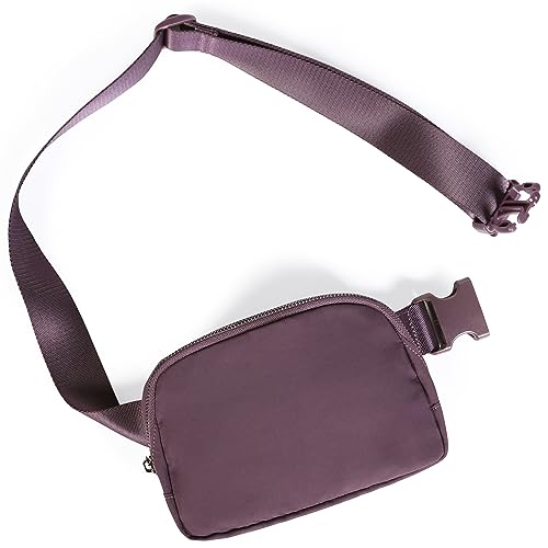 Image of ODODOS Unisex Mini Belt Bag with Adjustable Strap Small Fanny Pack for Workout Running Traveling Hiking, Plum