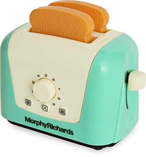 Casdon Morphy Richards | Tostadora de Juguete desplegable para niños a Partir de 3 años | Incluye 2 Piezas de Tostadas de simulación para un Juego Realista, Color Verde Azulado. (64950)