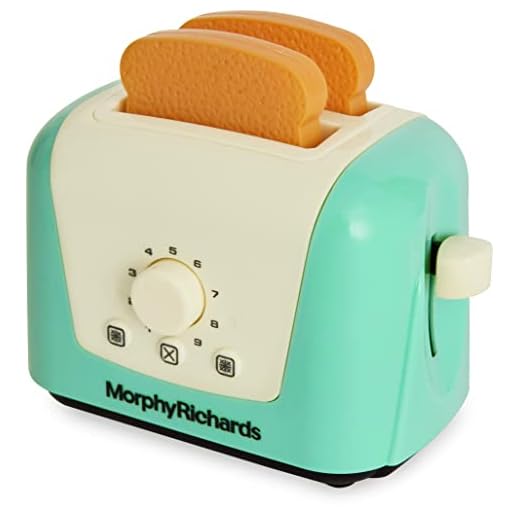 Casdon Morphy Richards | Tostadora de Juguete desplegable para niños a Partir de 3 años | Incluye 2 Piezas de Tostadas de simulación para un Juego Realista, Color Verde Azulado. (64950)