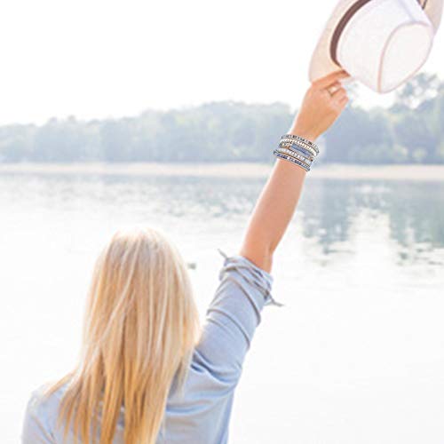 Kyanite Bar Stone Blue Vine Stone Hematite Crystal 5 Wraps Bracelets For Women #TOP2