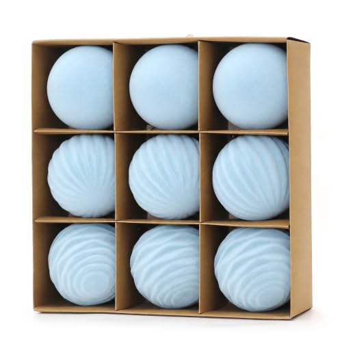 Image of 4In Velvet Ornaments for Christmas Tree, 9pcs Large Christmas Ornaments Set