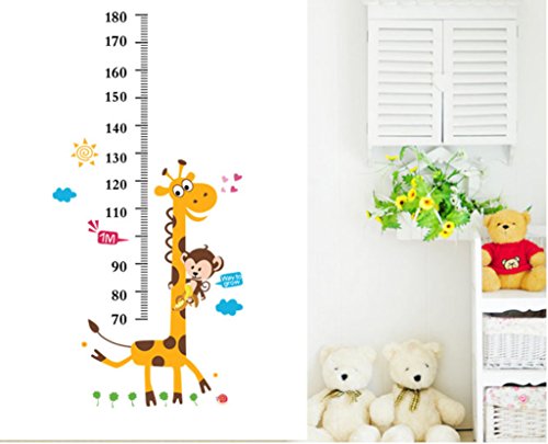 Decals Design 'Kids Giraffe Height Chart' Wall Sticker (PVC Vinyl, 50 cm x 70 cm),Multicolour