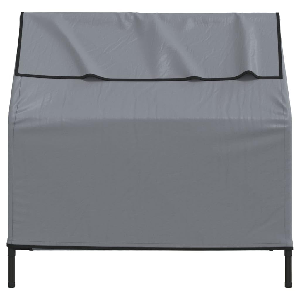 Hellgraue Hundehütte aus Oxford-Gewebe mit pulverbeschichtetem Stahlgestell, 110x75x107 cm, wetterfestes Outdoor-Zelt mit atmungsaktivem Dach, ideal als Rückzugsort und Schlafplatz im Garten