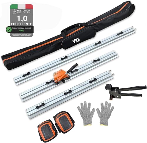 VKE Tagliapiastrelle Manuale 3300MM,Tagliapiastrelle di Grandi, Piastrelle/Ceramica/Pietra, La Macchina da Taglio è Dotata di Ventose Integrate e Viene Fornita con Ginocchiere con Strumenti Completi