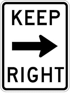 STOPSignsAndMore - R4-7a Keep Right Traffic Sign - 18x24-3M High Intensity Prismatic Reflective | Rust Free Aluminum