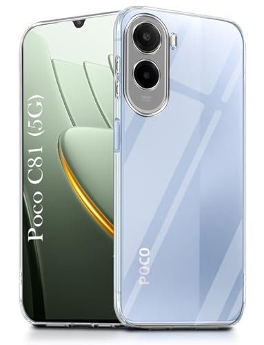 Image of Jkobi Silicone Back Cover Case for Poco C81 5G (Clear Shockproof Case with Camera Protection | Soft and Flexible | Transparent)