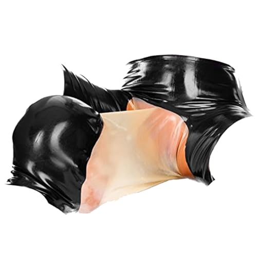 Fly love 100% SM Latex Maske Gummi Fetisch Komplett Erotik Restrictions Bondage Maske，Latex Caps + Höschen
